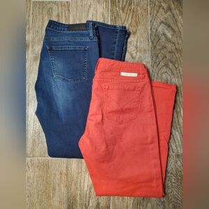 Calvin Klein Jeans — Denim and Coral Skinny Jeans